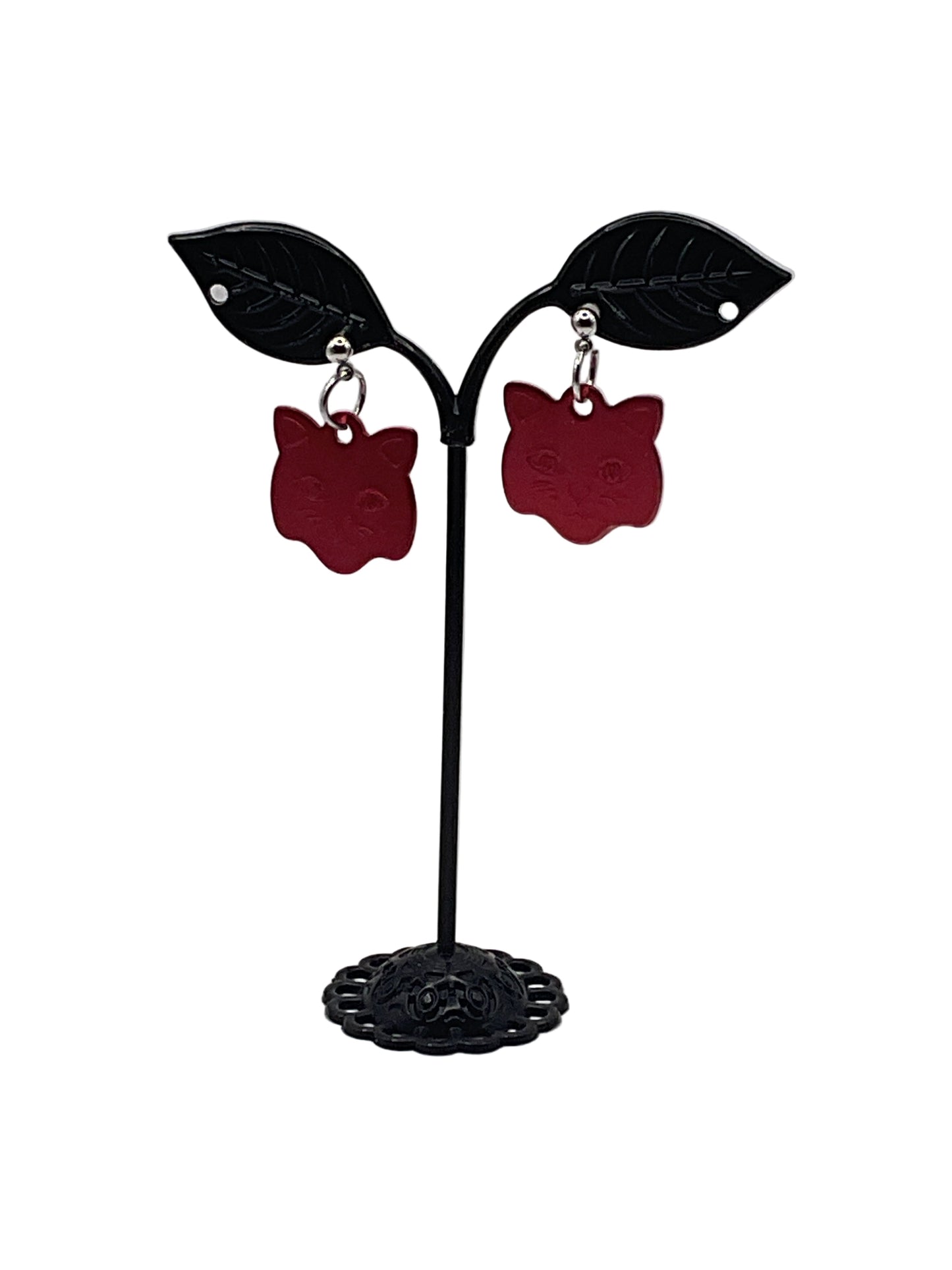 Cat Head Tag Earrings