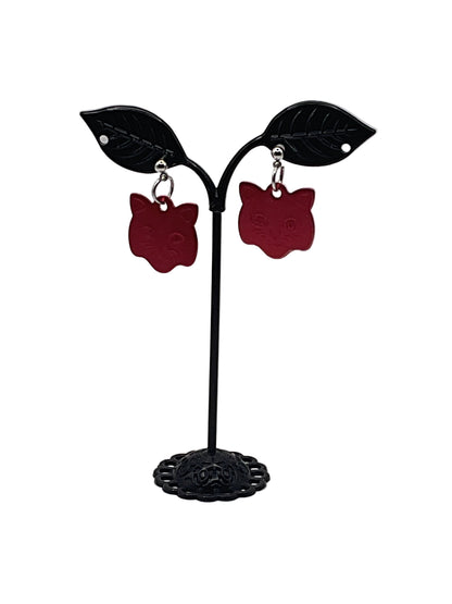 Cat Head Tag Earrings