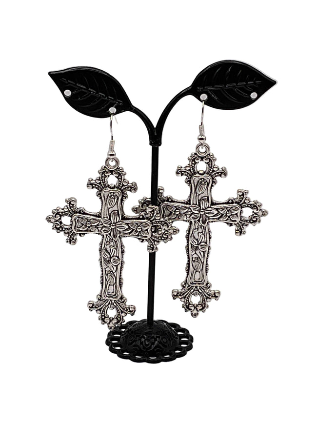 Large cross earrings Hover Image