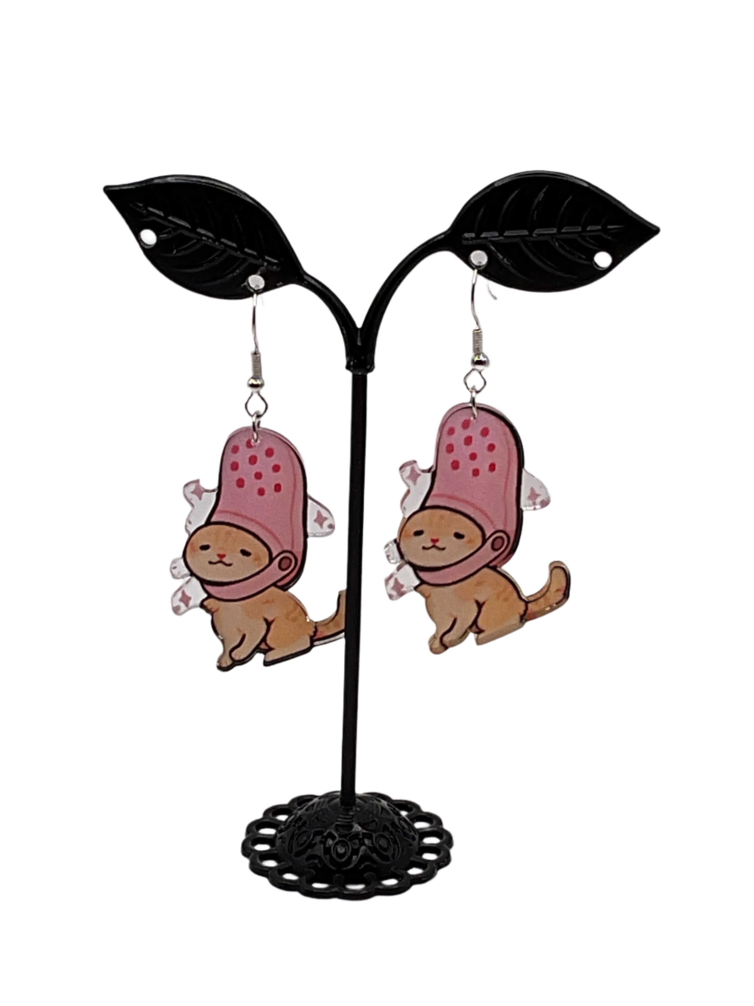 Cat with charm Shoe earrings