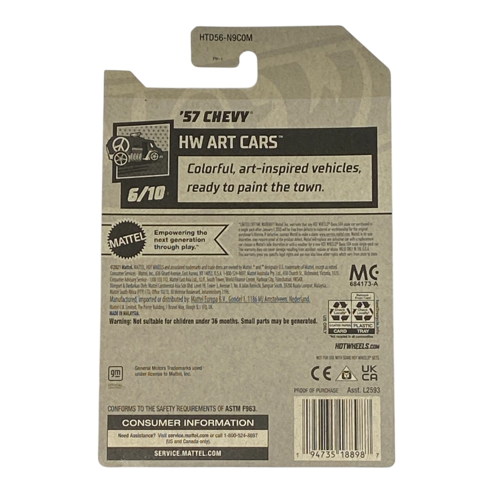 Hot Wheels '57 Chevy - Art Cars Series 6/10 - Collectors World Toys