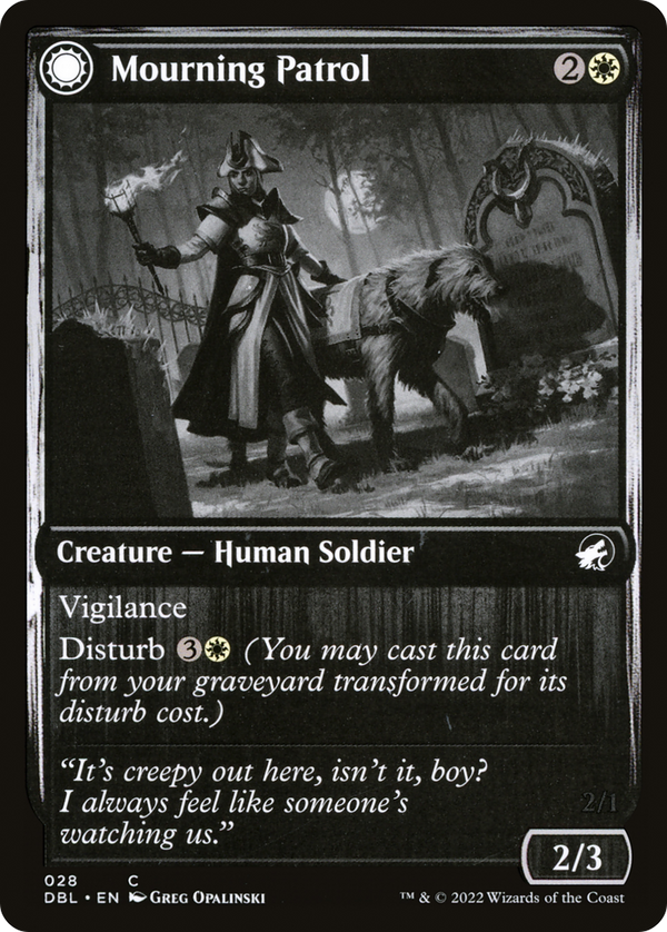 Mourning Patrol // Morning Apparition (DBL-028) - Innistrad: Double Feature: (Double Faced Transform)