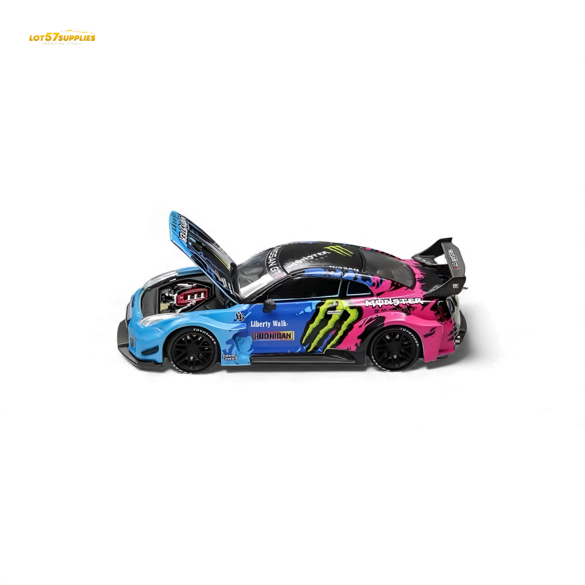 (Pre-Order) Demon King Auto GT-R R35 LBWK Wide-Body - Monster Livery 1:64