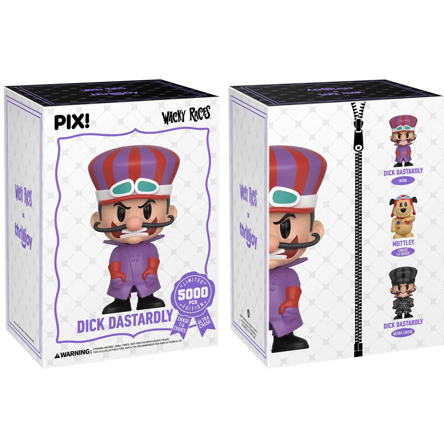 [Thrilljoy] Hanna-Barbera's Wacky Races - Dick Dastardly LE5000 PIX Vinyl Figure (1 in 6 Chance at Chase) Main image