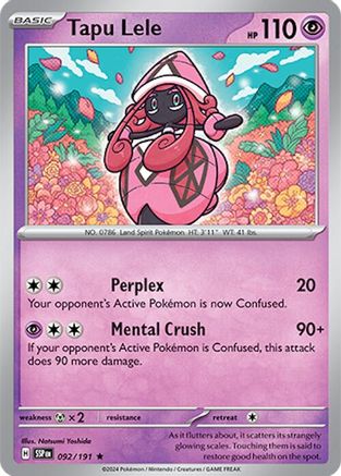 Tapu Lele 092/191 - SV08 Surging Sparks Reverse Holofoil