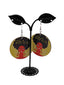 African woman round earrings