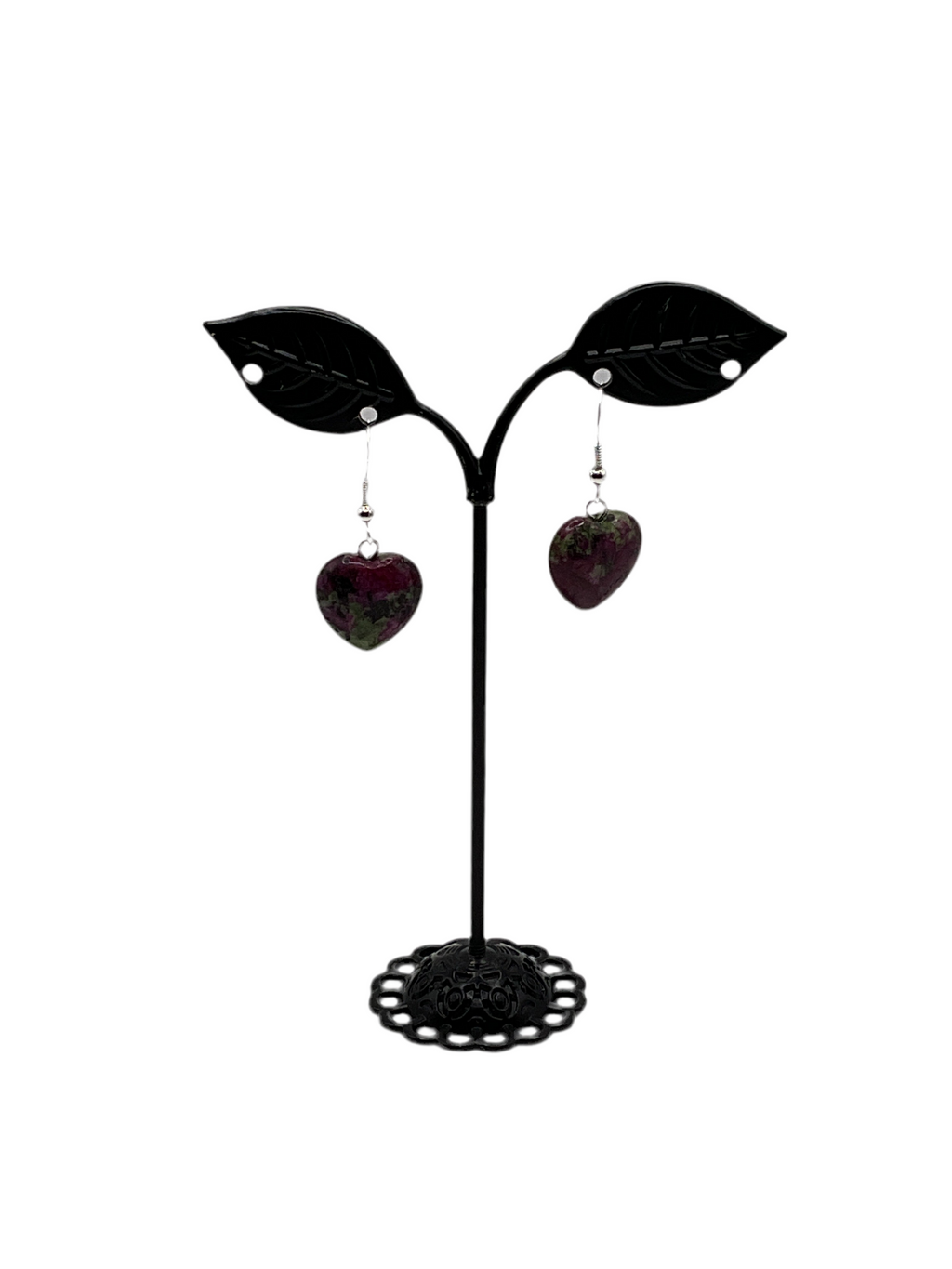 Green and purple  earrings