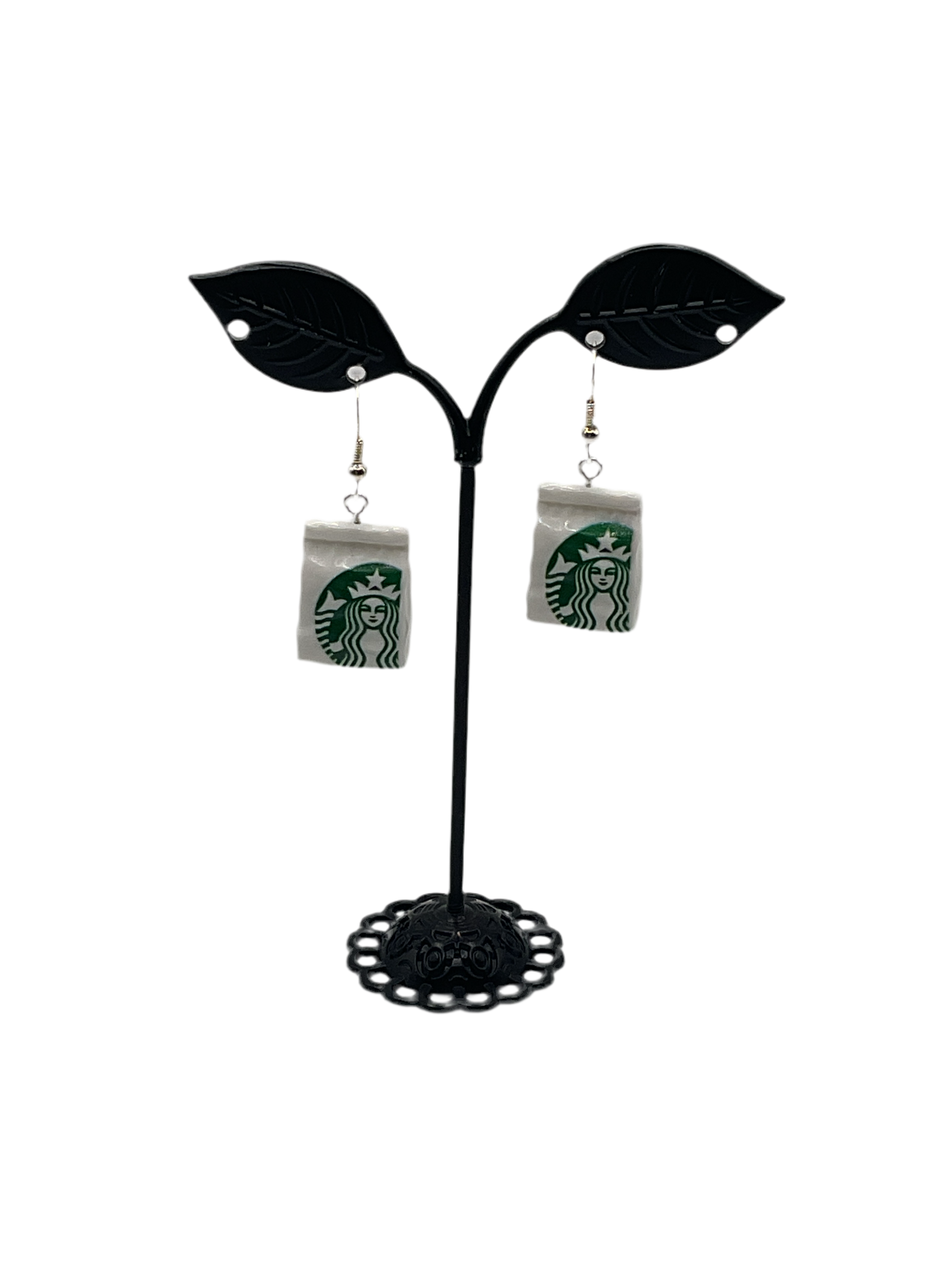 Starbuck's Coffee Bag Earrings