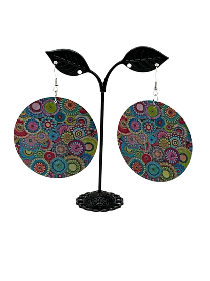 Colorful circle earrings