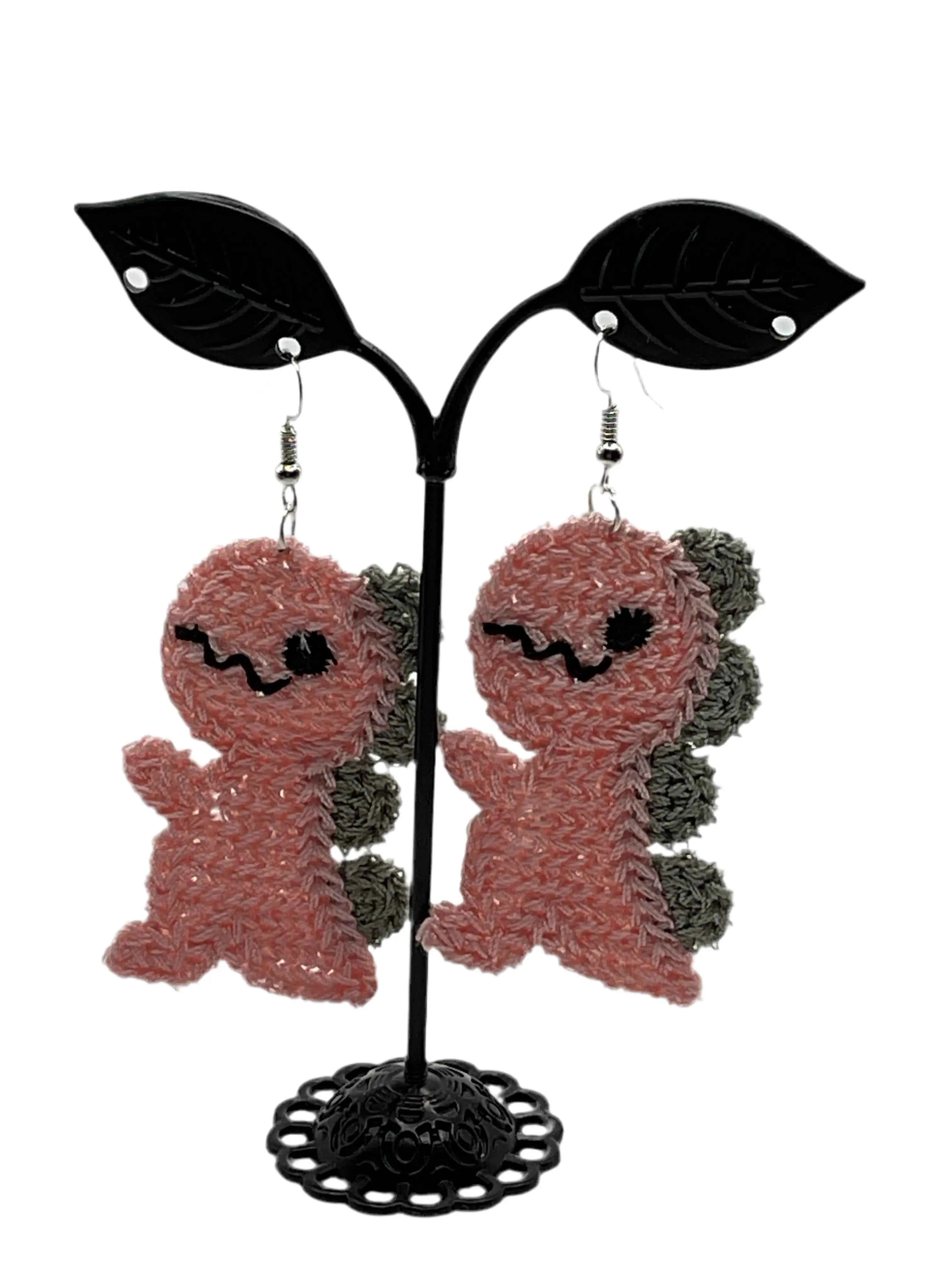 Pink Dinosaur Earrings Main image