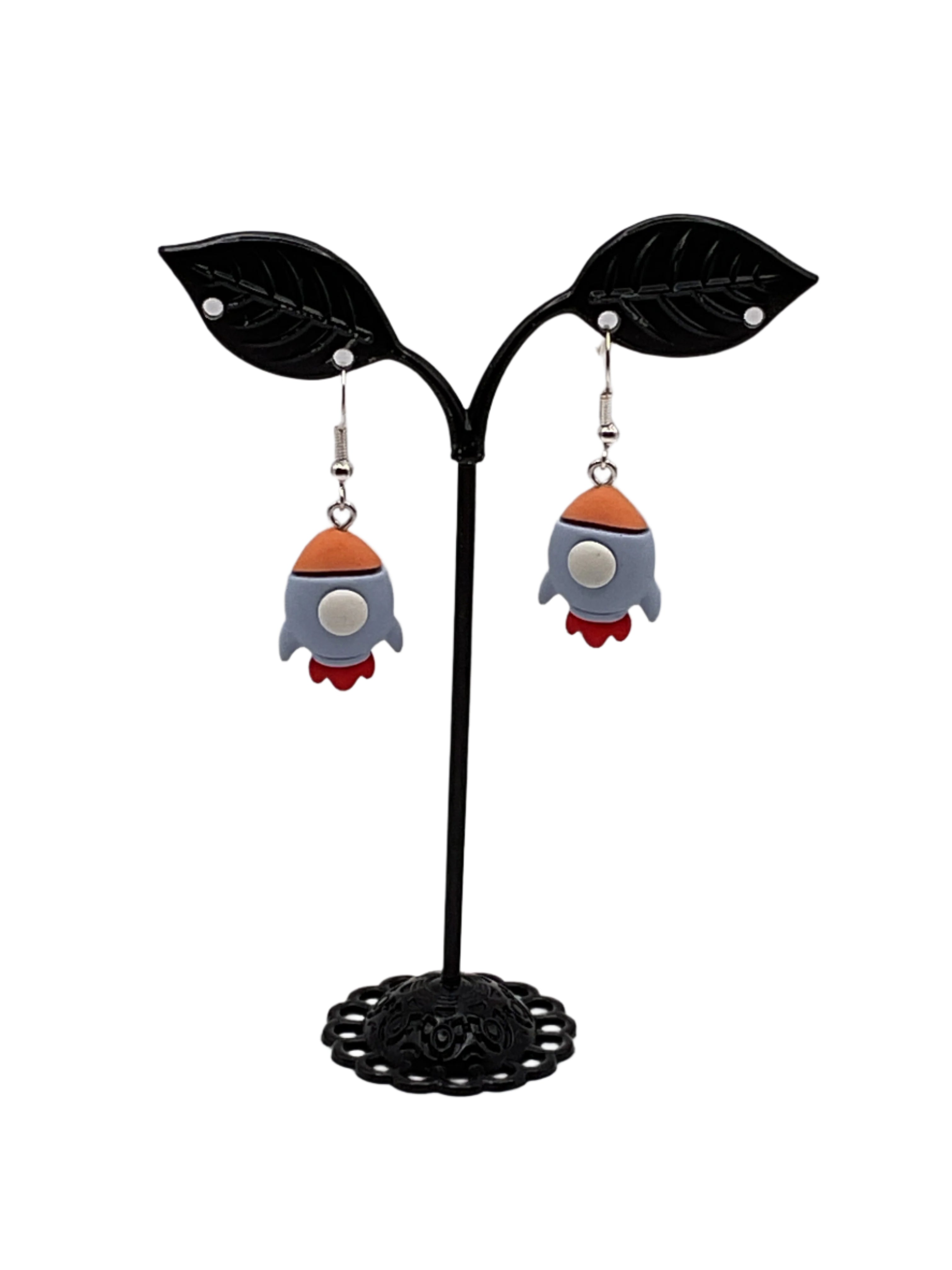 Rocket ship earrings Main image
