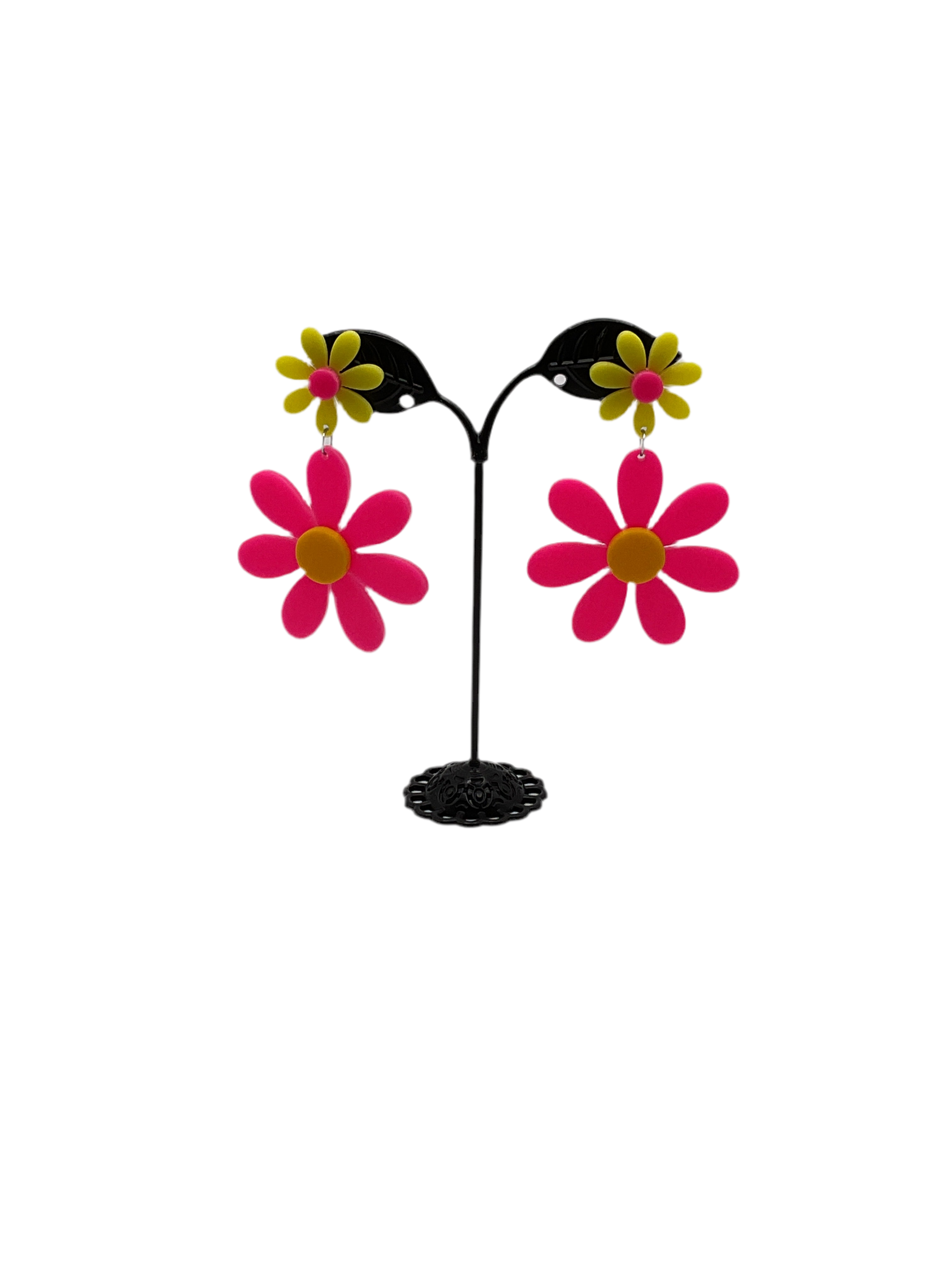 Colorful Large Flower Earrings