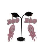 Pink scream boo earrings