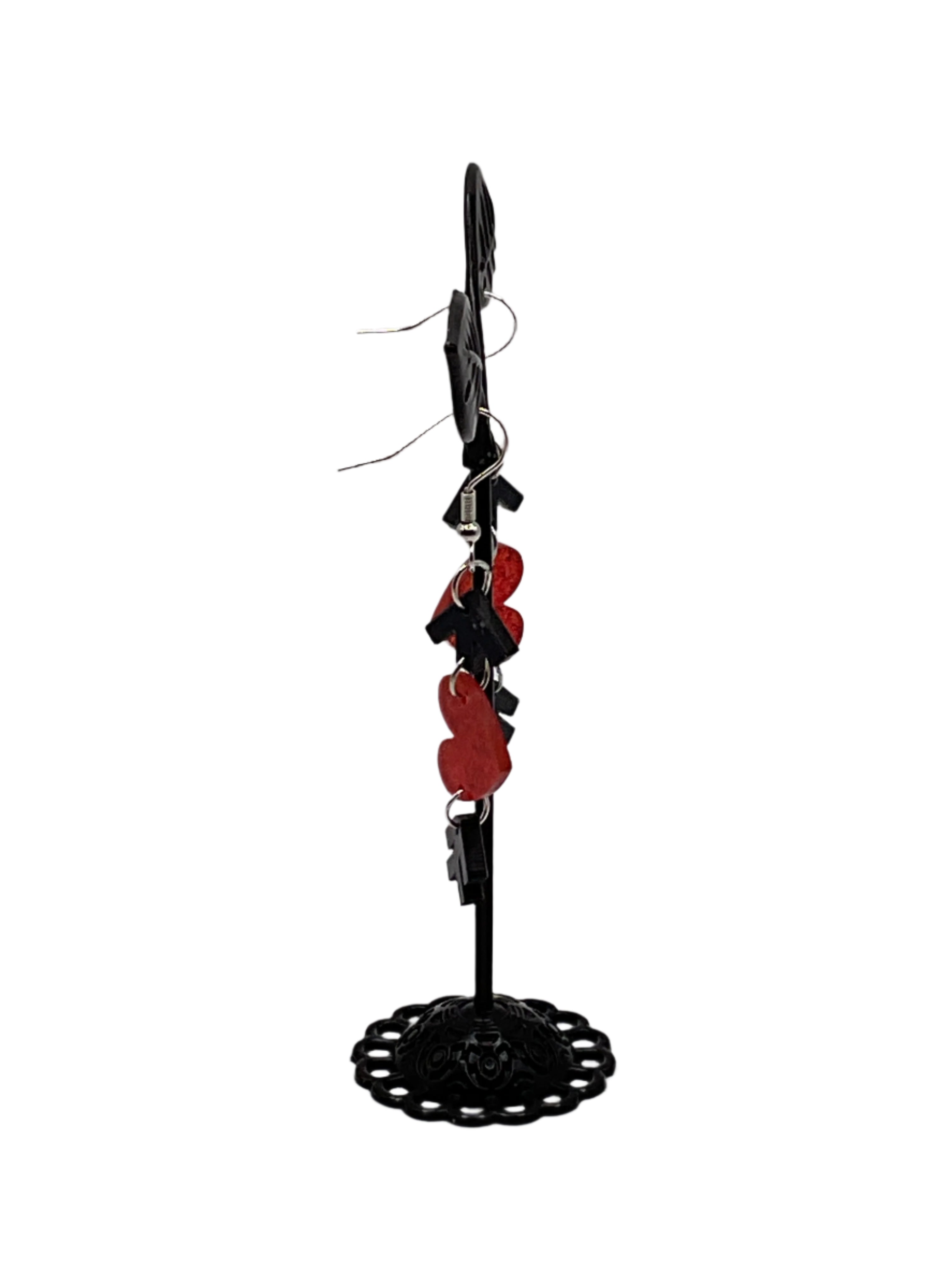 Arrow through a heart earrings