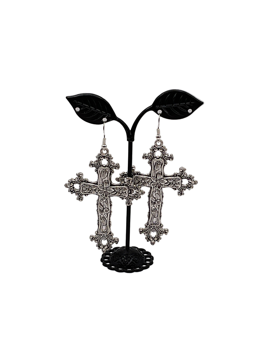 Large cross earrings