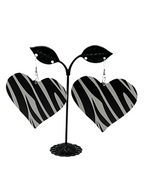 Zebra Print Heart Earrings