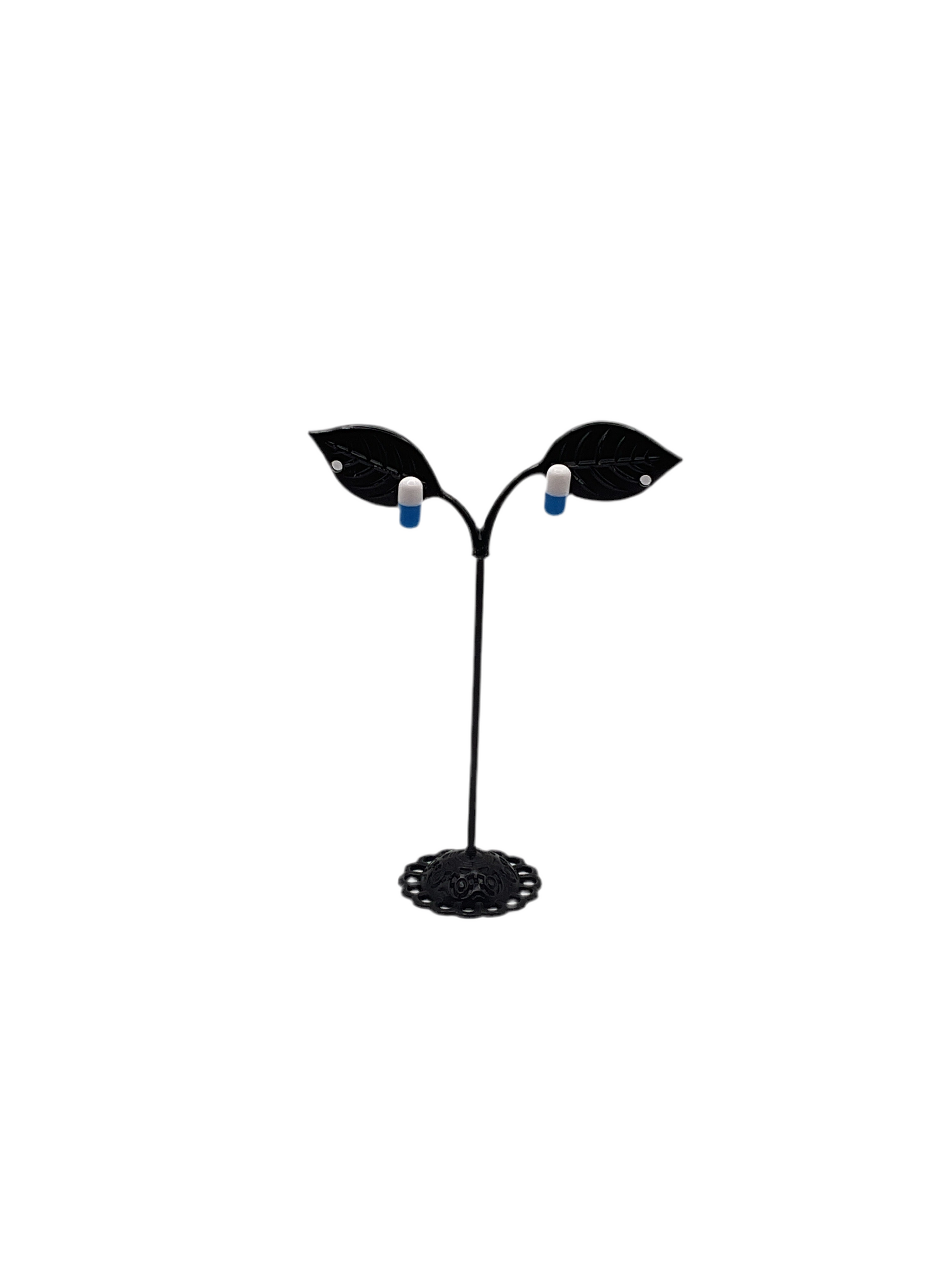 Blue and White Pill earrings