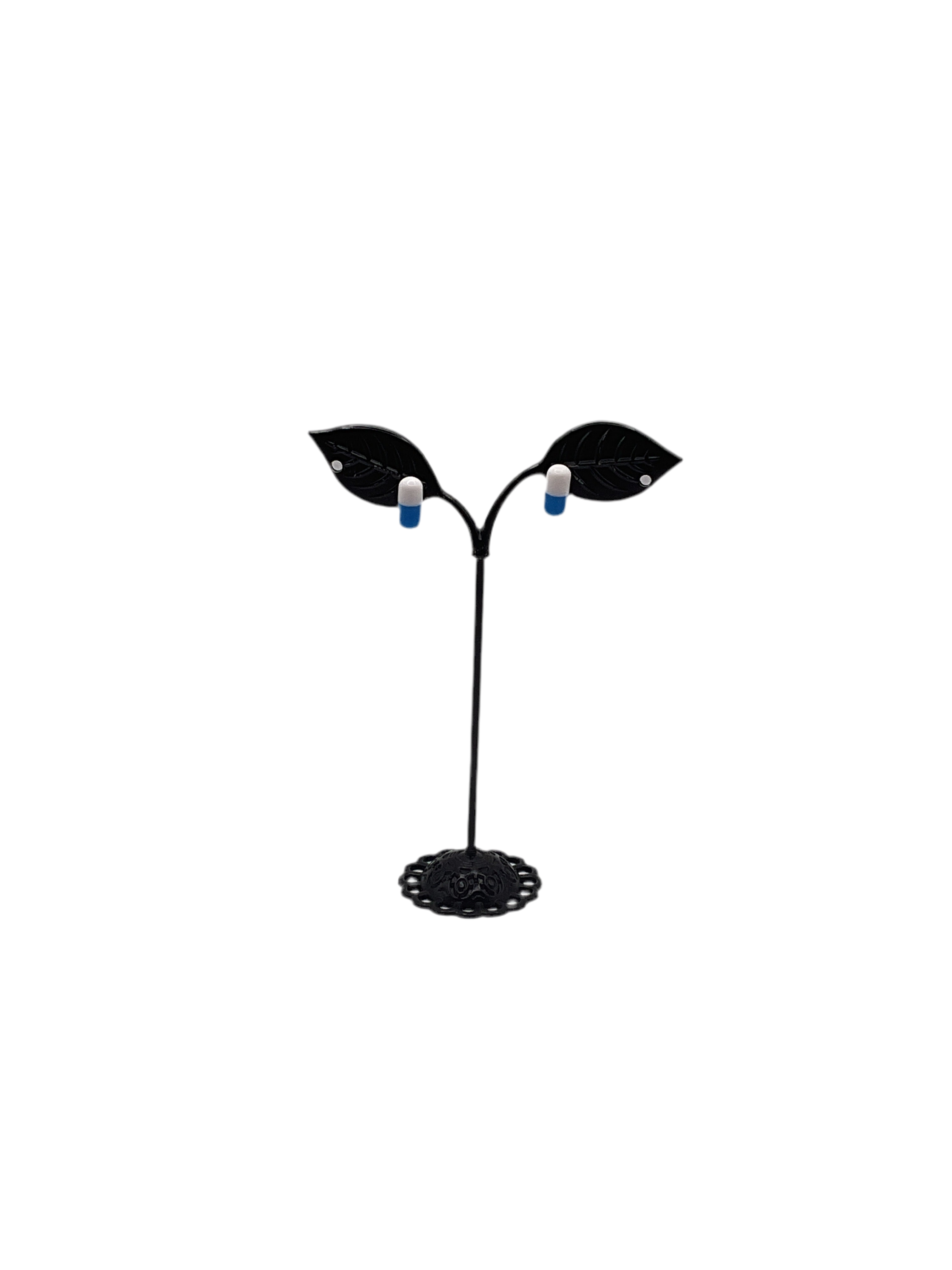 Blue and White Pill earrings