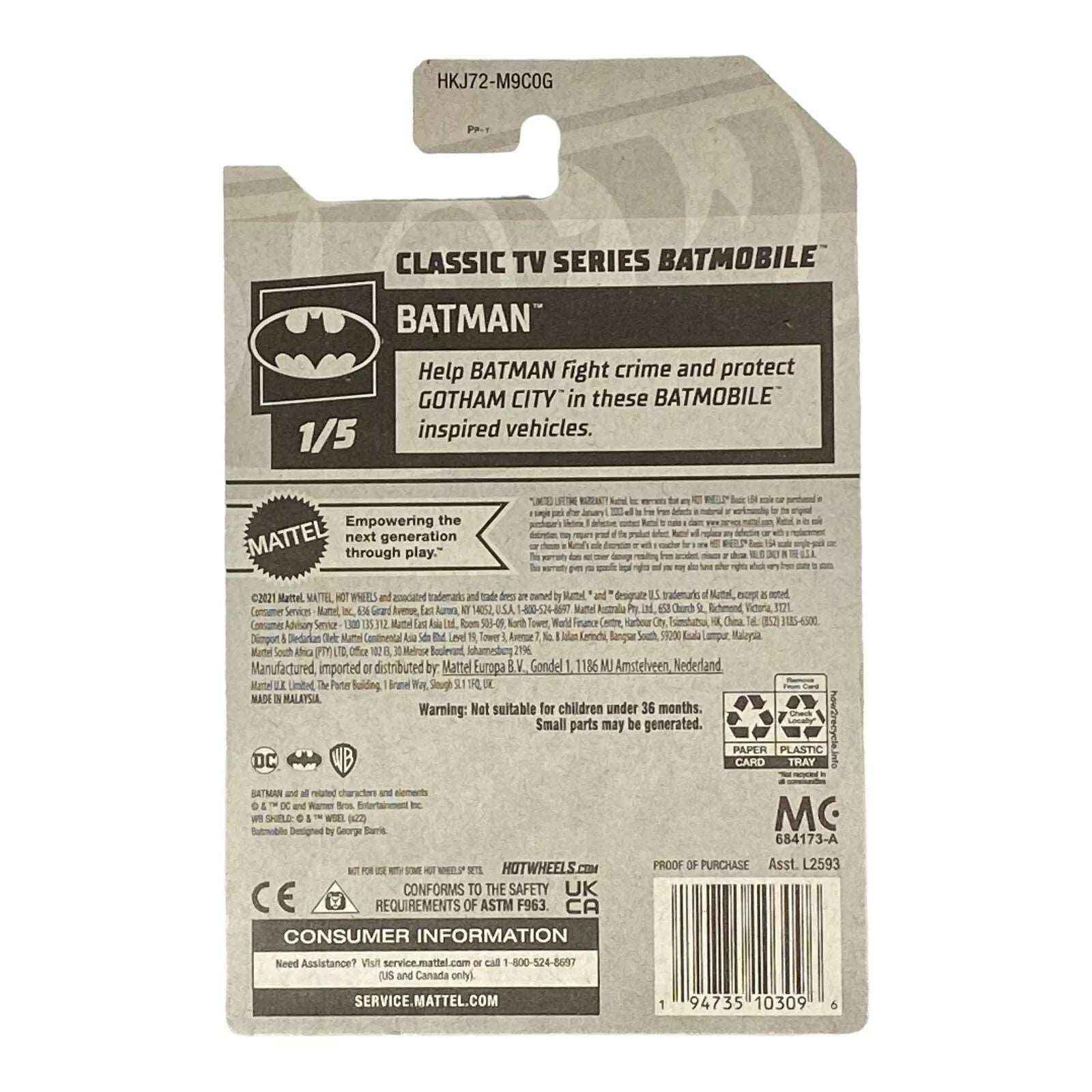 Hot Wheels Classic TV Series Batmobile - Batman Series 1/5 -