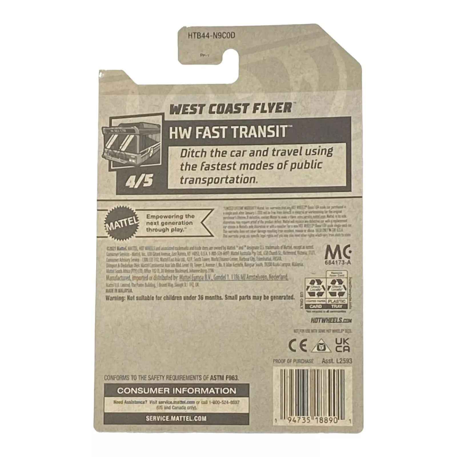 Hot Wheels West Coast Flyer - Fast Transit Series 4/5 -