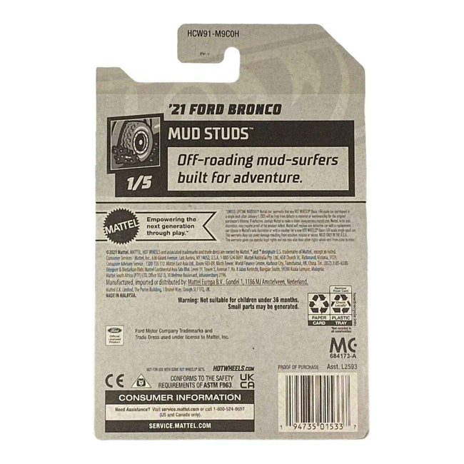 Hot Wheels '21 Ford Bronco - Mud Studs Series 1/5 Main Image