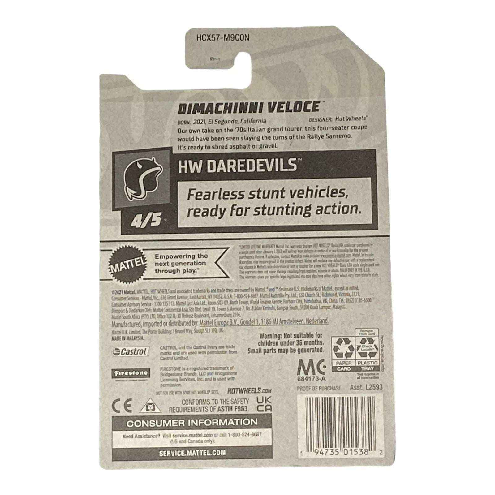 Hot Wheels Dimachinni Veloce - Daredevils Series 4/5 Secondary image