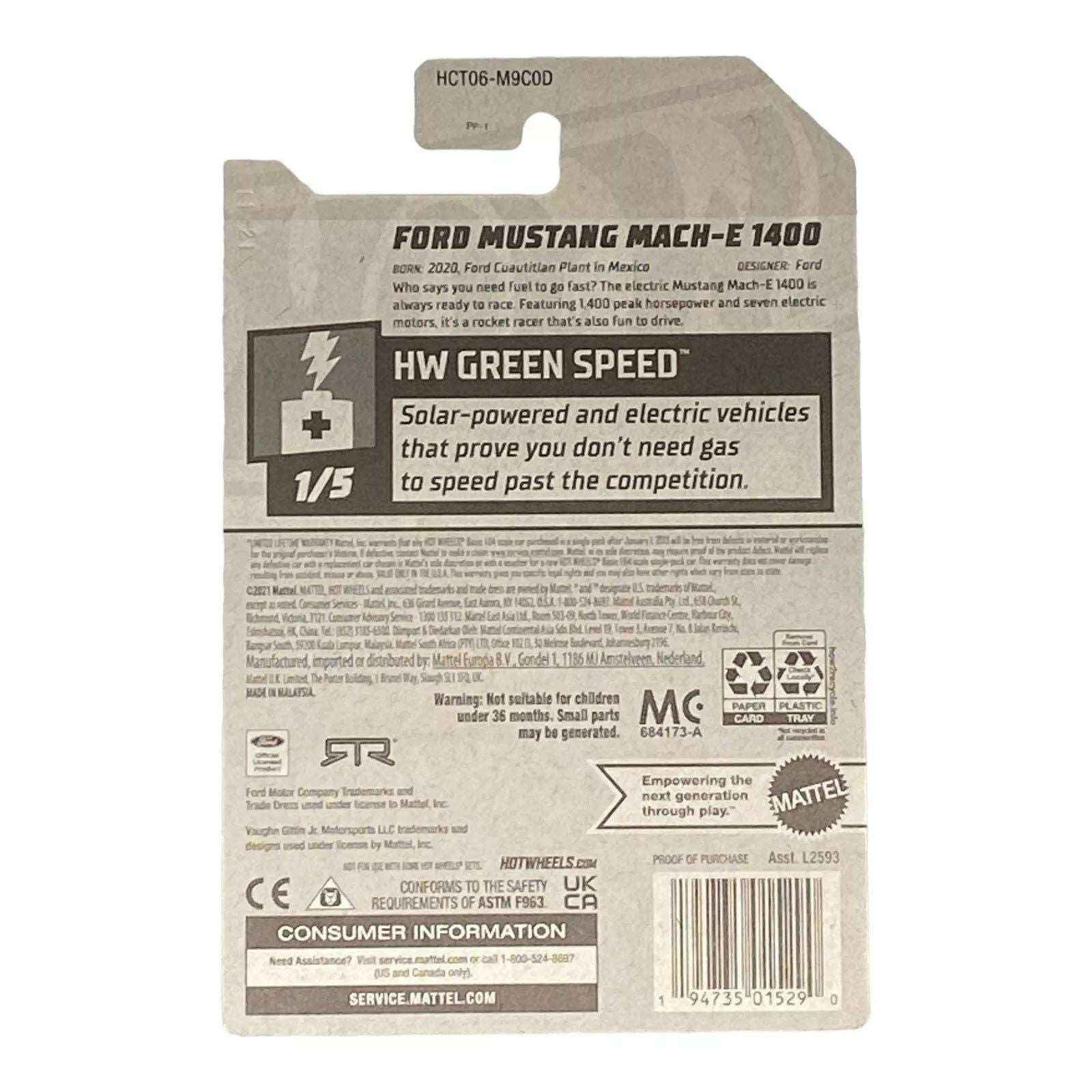 Hot Wheels Ford Mustang Mach-E 1400 - Green Speed Series 1/5 Secondary image