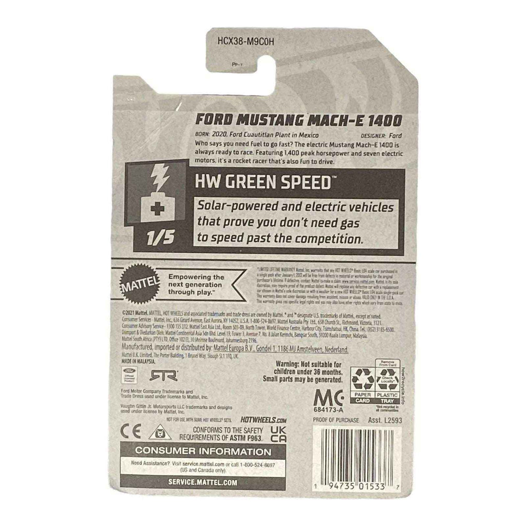 Hot Wheels Ford Mustang Mach-E 1400 - Green Speed Series 1/5 -