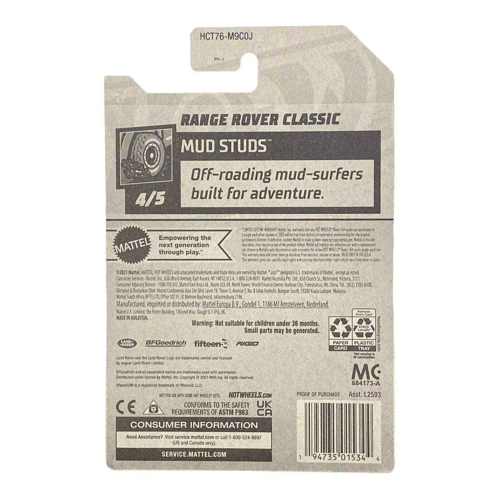 Hot Wheels Range Rover Classic - Mud Studs Series 4/5 Secondary image