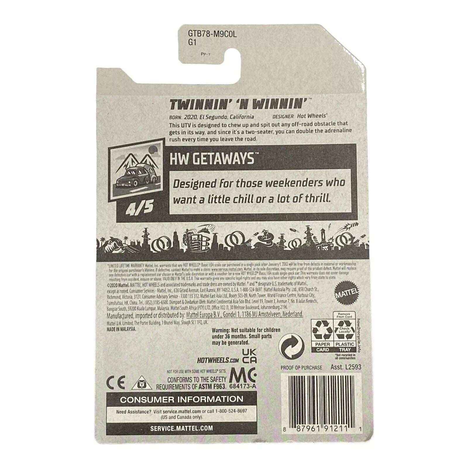 Hot Wheels Twinnin' N' Winnin' - HW Getaways Series 4/5 -