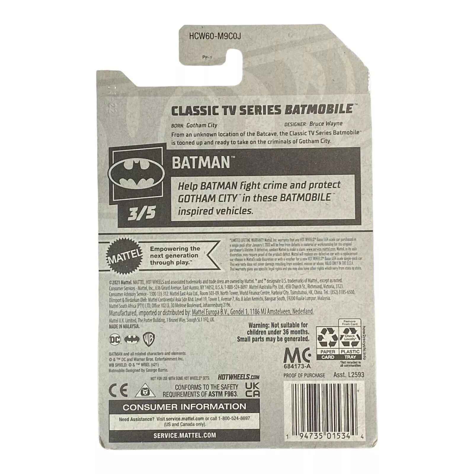 Hot Wheels Classic TV Series Batmobile - Batman Series 3/5