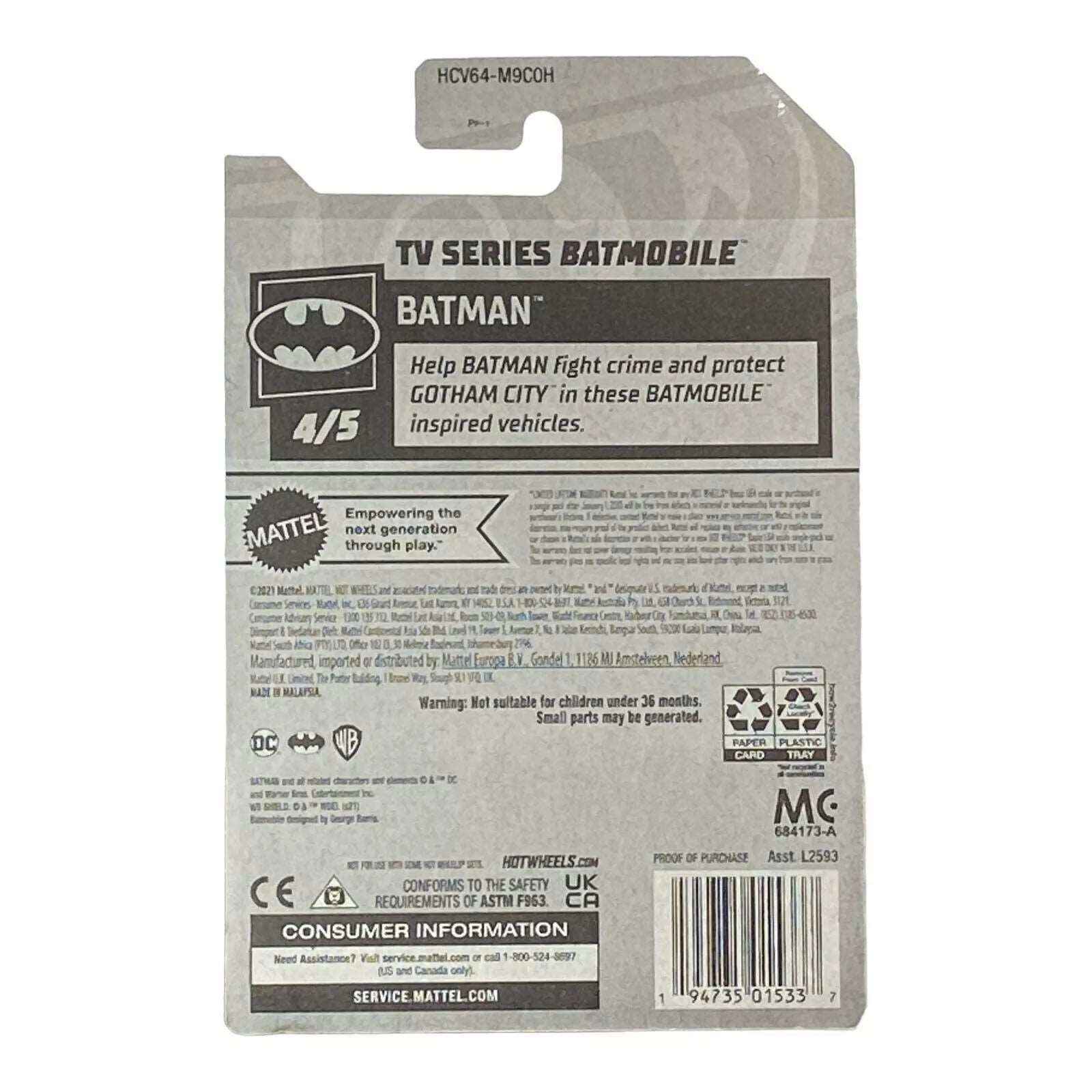 Hot Wheels TV Series Batmobile - Batman Series 4/5 -