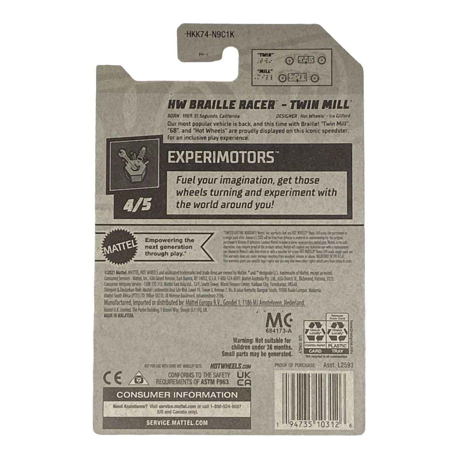 Hot Wheels HW Braille Racer - Twin Mill - Experimotors Series 4/5 -