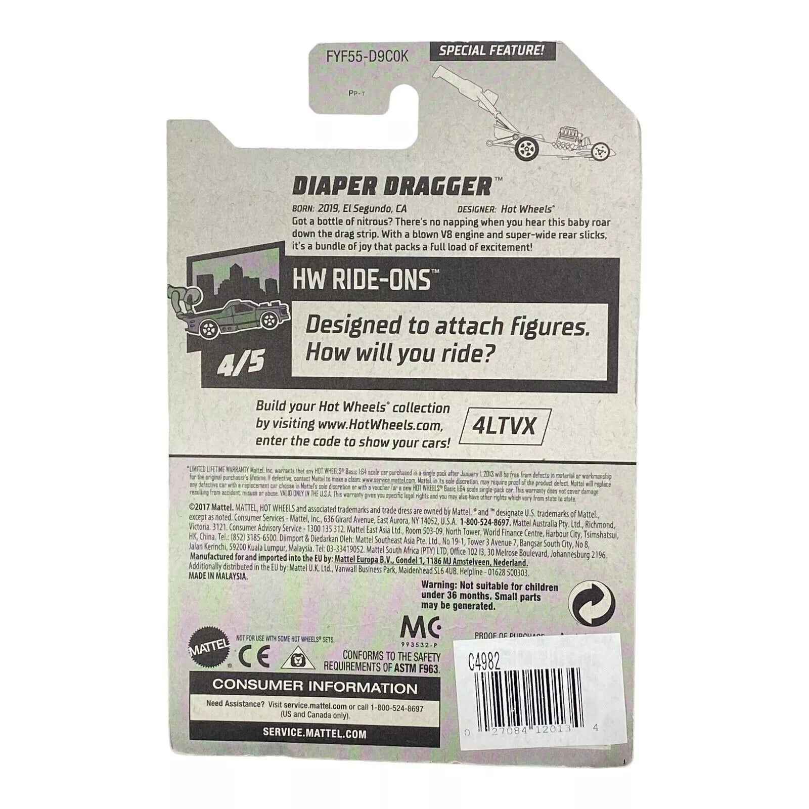 Hot Wheels Diaper Dragger - Ride-Ons Series 4/5 Secondary image