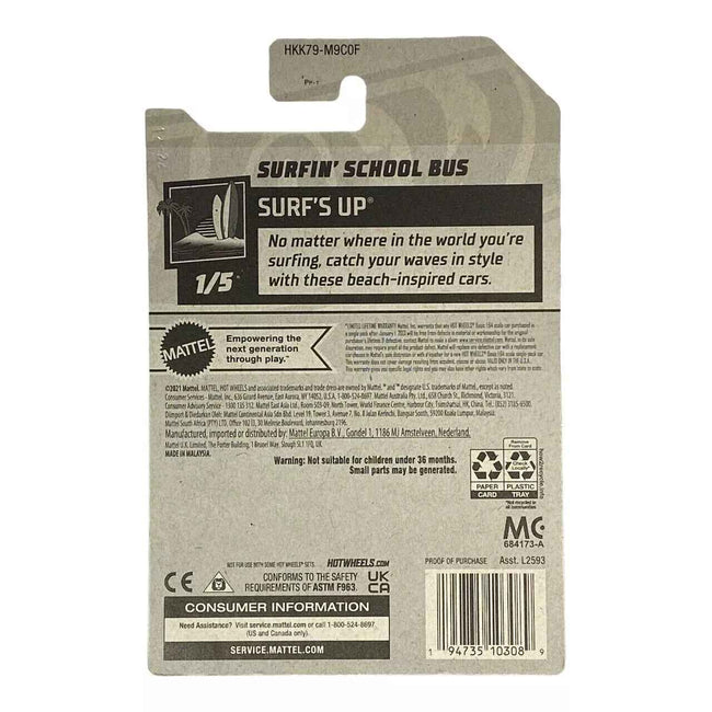 Hot Wheels Surfin' School Bus - Surf's Up Series 1/5 Main Image