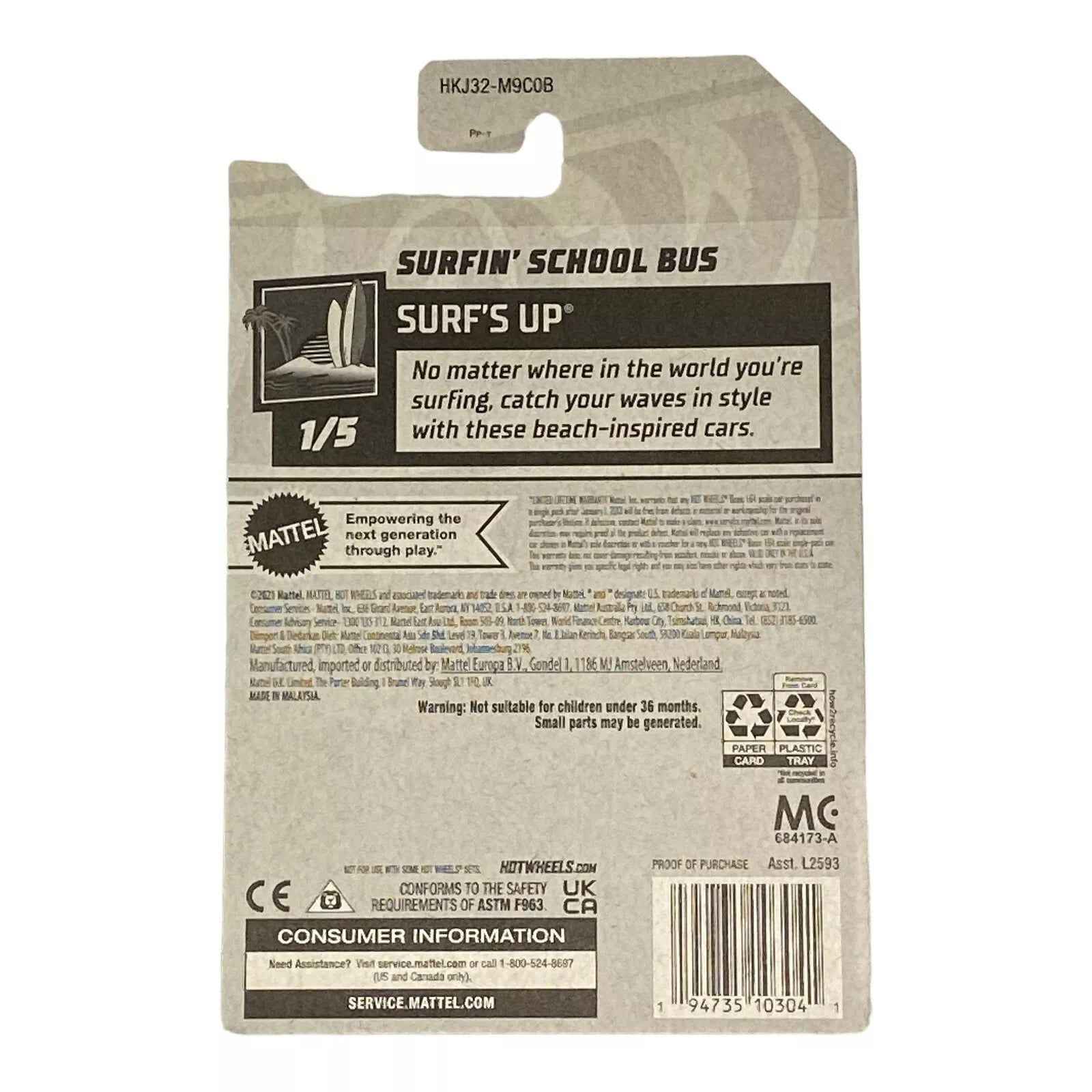 Hot Wheels Surfin' School Bus - Surf's Up Series 1/5 -