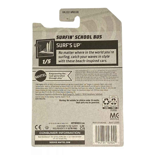 Hot Wheels Surfin' School Bus - Surf's Up Series 1/5 Main Image