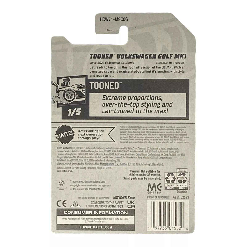 Hot Wheels Tooned Volkswagen Golf MK1 - Tooned Series 1/5 -