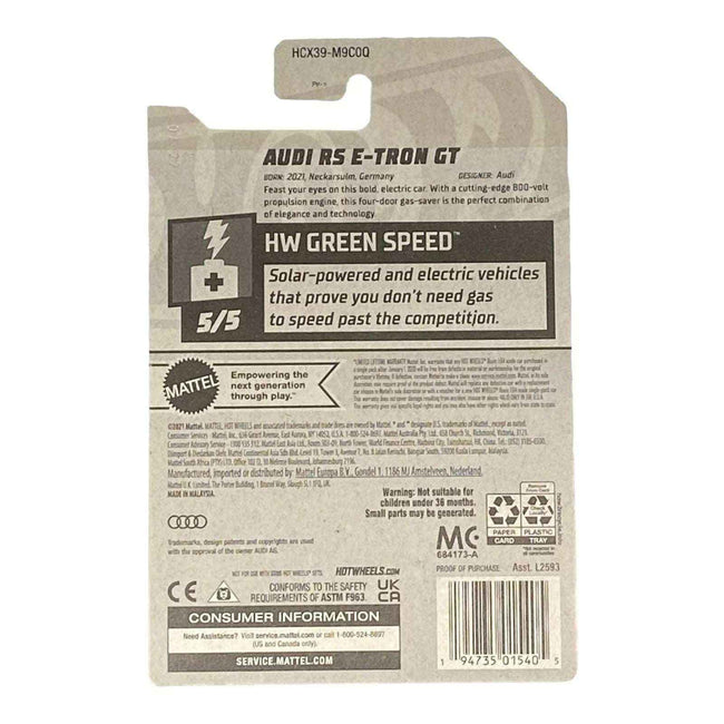 Hot Wheels Audi RS E-Tron GT - Green Speed Series 5/5 Main Image