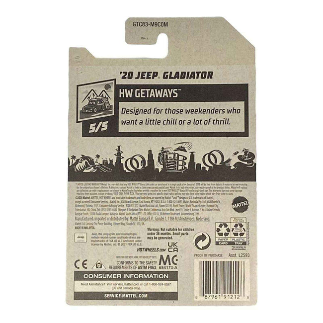 Hot Wheels '20 Jeep Gladiator - Getaways Series 5/5 (Damaged Packaging) Main Image