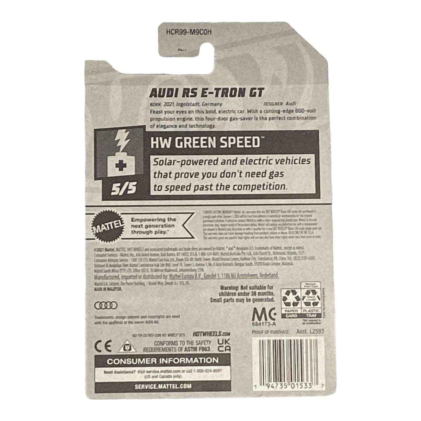 Hot Wheels Audi RS E-Tron GT - Green Speed Series 5/5 -