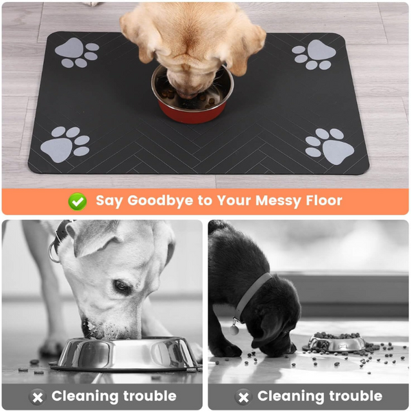 Absorbent Dog Food Mat Waterproof Pet Feeding Mat for Dogs & Cats