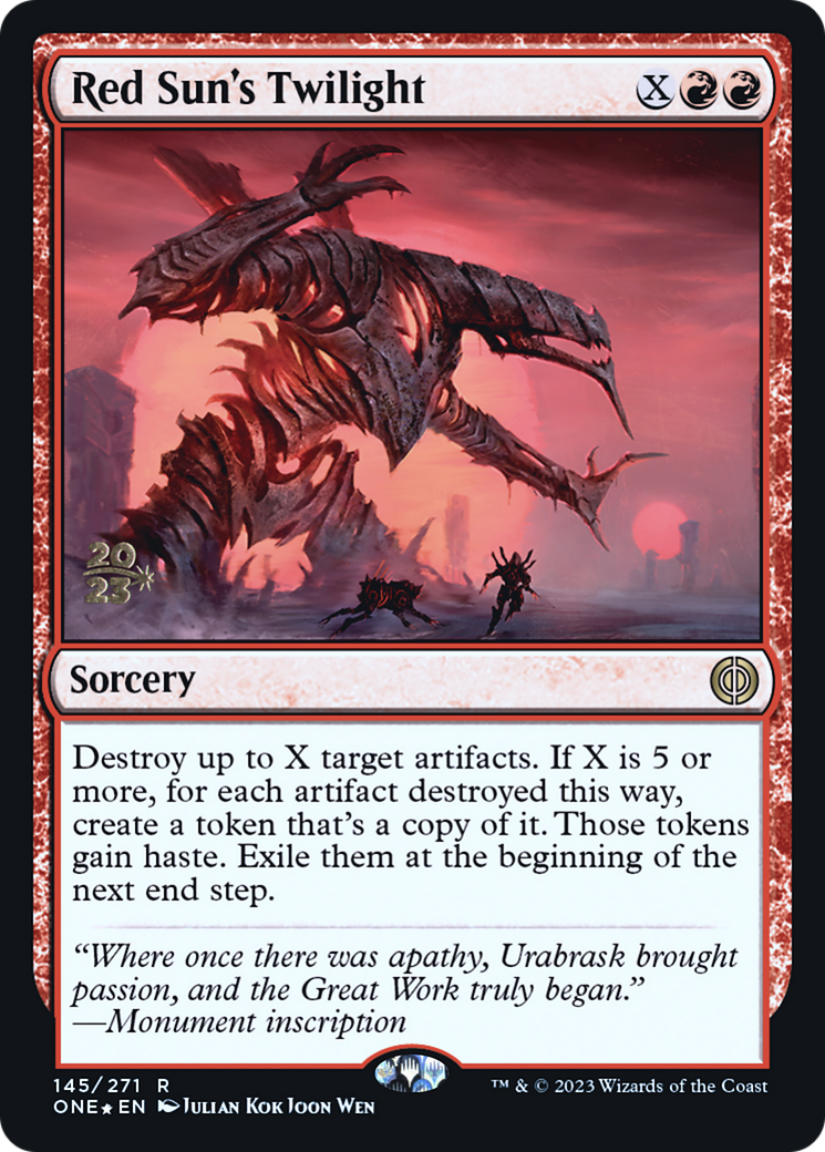 Red Sun's Twilight (PRE-145S) - Phyrexia: All Will Be One Promos Foil