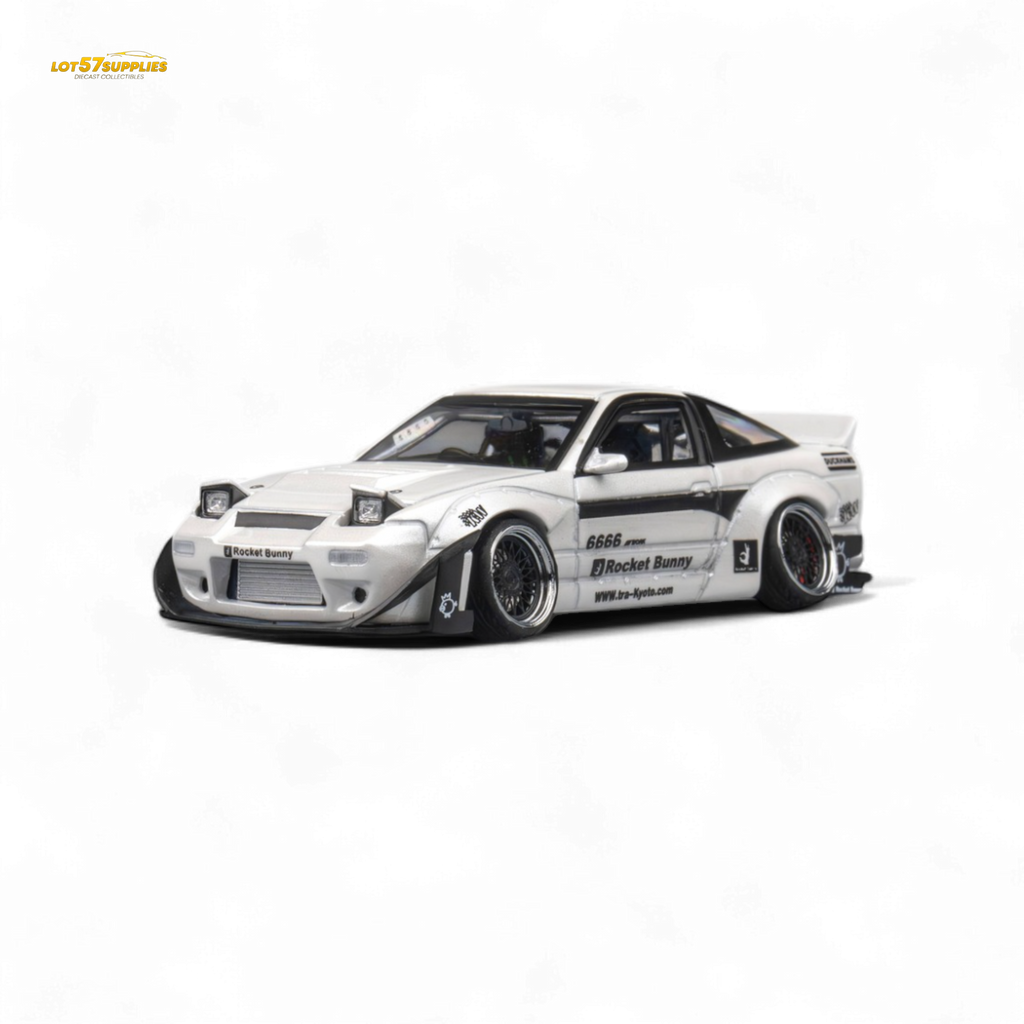 MicroTurbo Custom 180SX - Pandem Rocket Bunny White 1:64 - Collectors World Toys