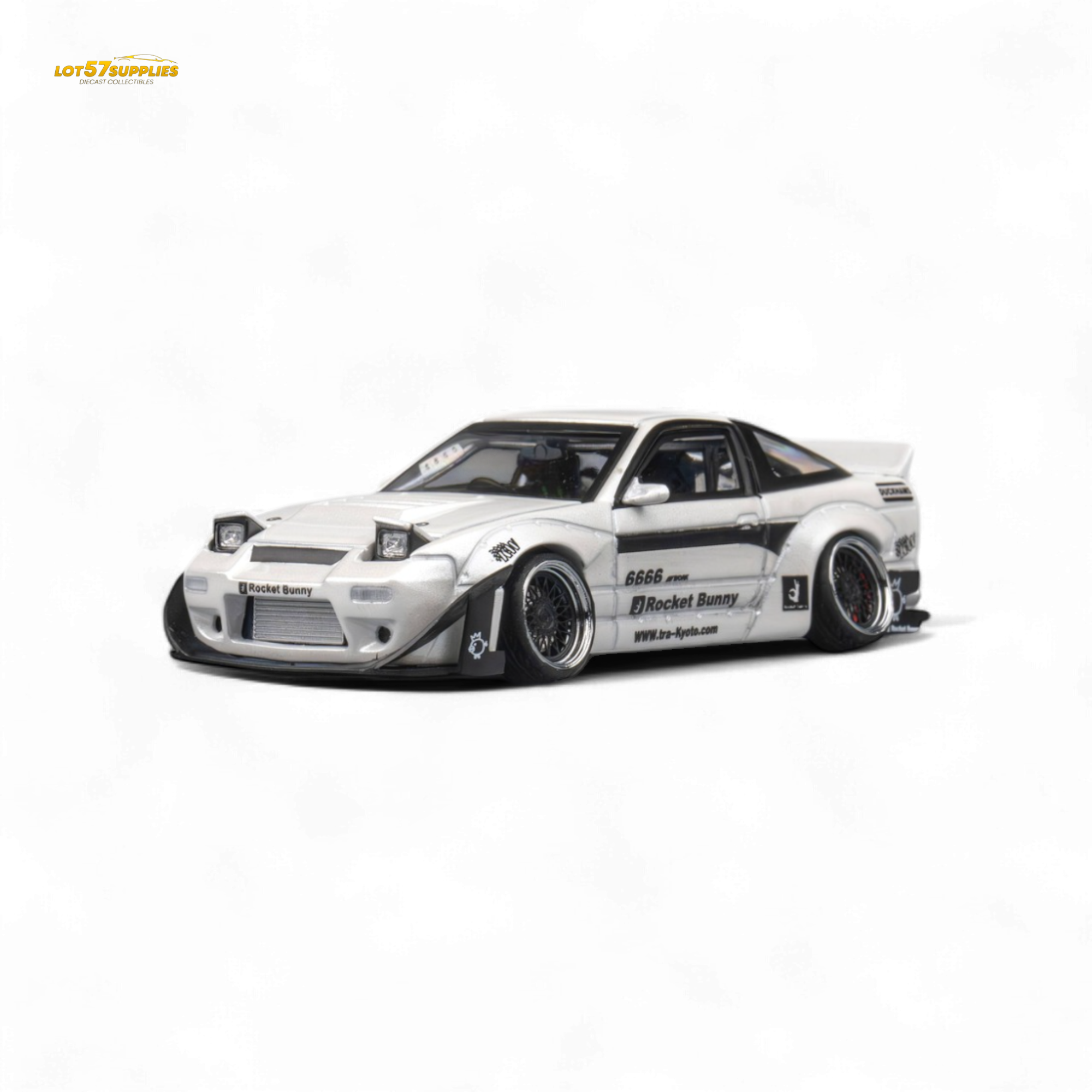 MicroTurbo Custom 180SX - Pandem Rocket Bunny White 1:64 - Collectors World Toys