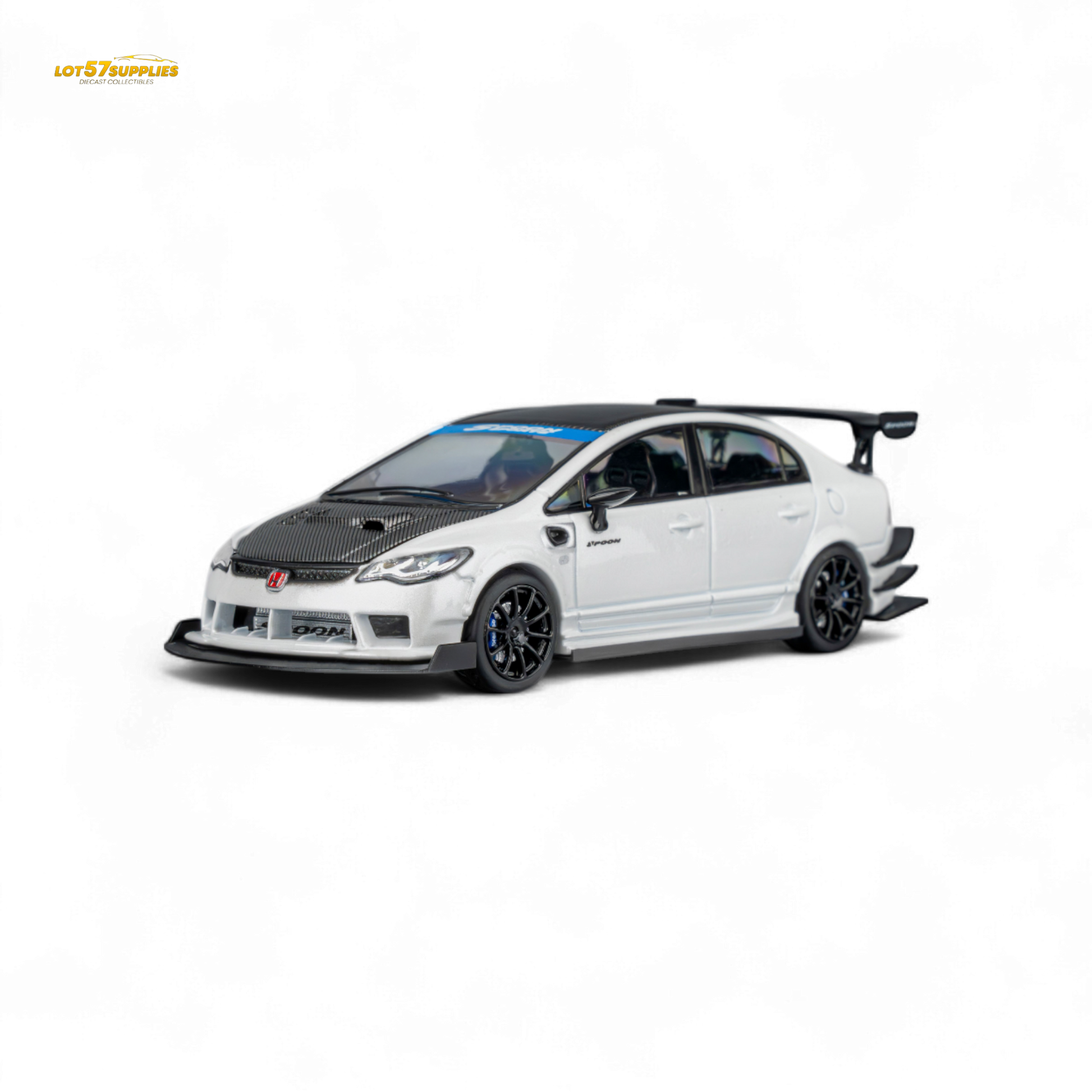 (Pre-Order) Microturbo Honda Civic Type R FD2 Spoon Sports - Metallic White 1:64