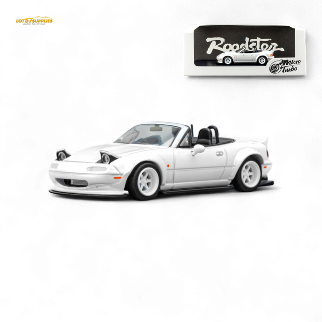 (Pre-Order) Microturbo Custom MX5 Rocket Bunny - Metallic White 1:64 - Collectors World Toys Hover Image