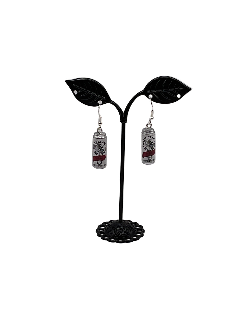 Black Cherry White Claw Earrings