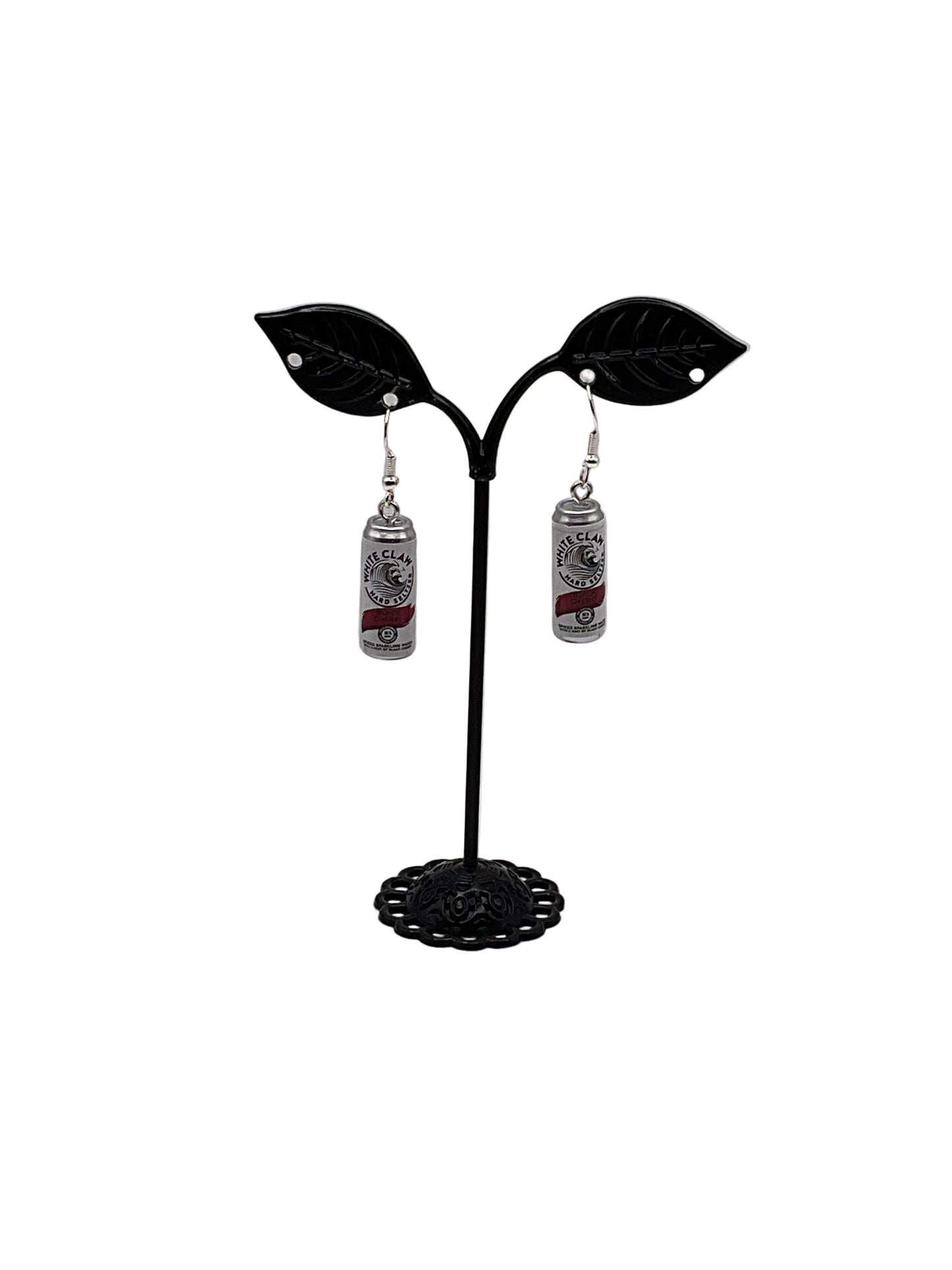 Black Cherry White Claw Earrings