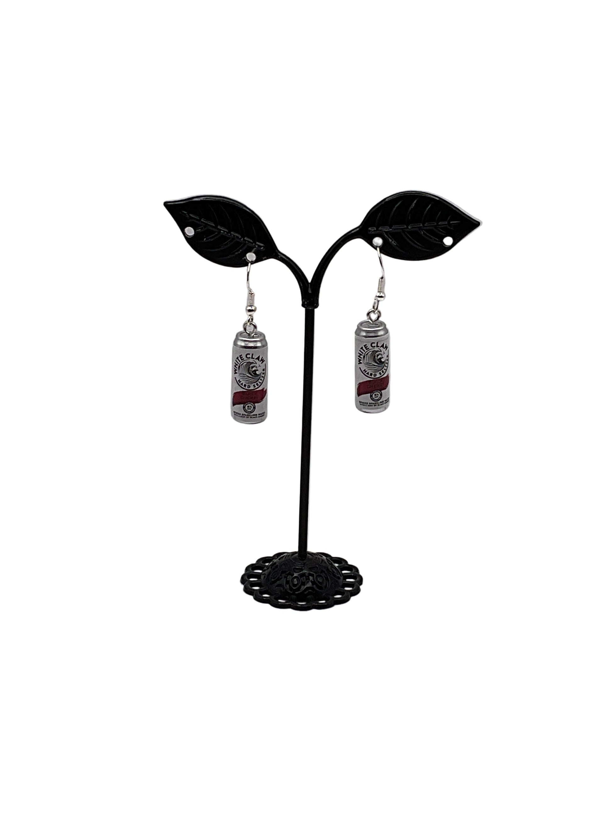 Black Cherry White Claw Earrings